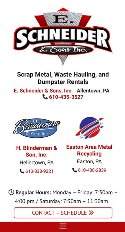 Mobile Web Site | E. Schneider Scrap