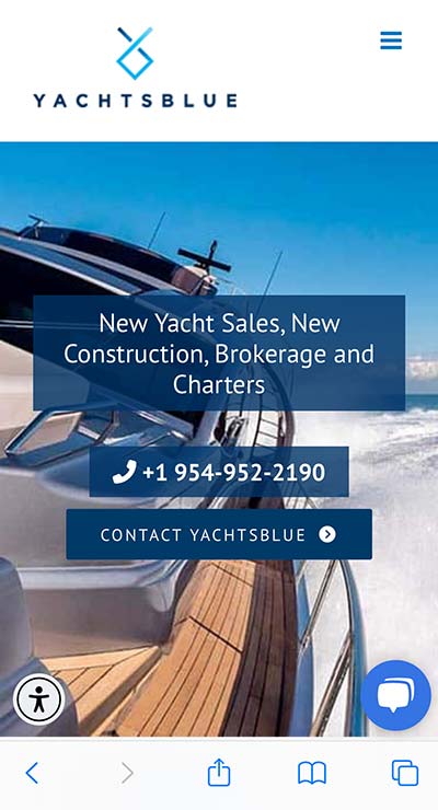 Mobile Web Site Design | Yachts Blue